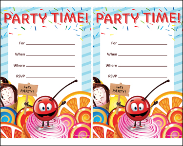 CherryMan birthday party invitations