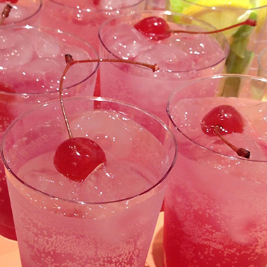 Sparkling maraschino cherry drink